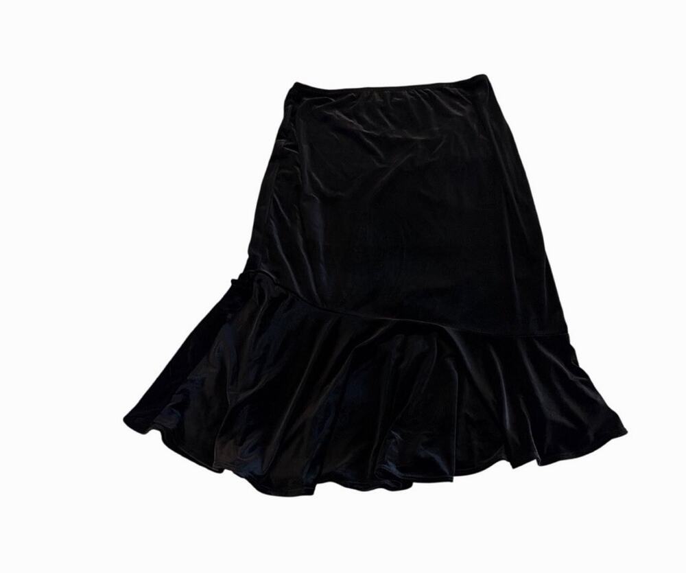 CHOICES Women's Stretch Polyester Skirt Solid Black Size XL VTG Y2K